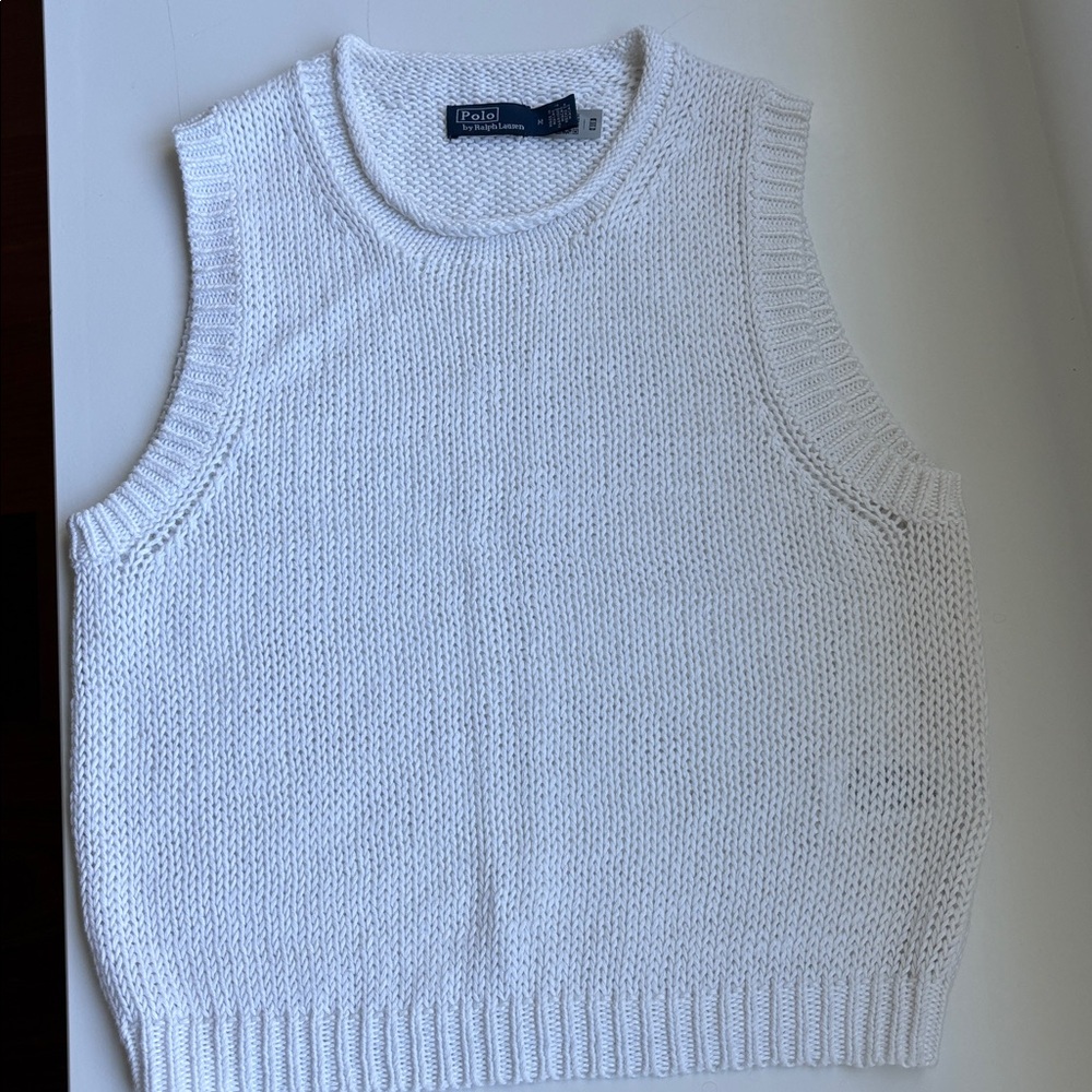 Ralph Lauren Polo white Knit Sweater Vest